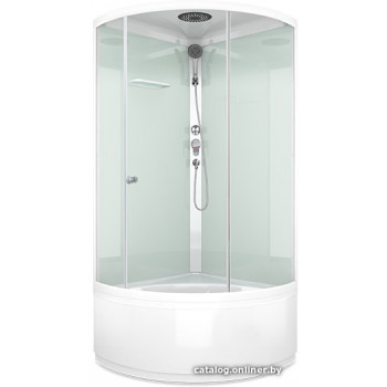 Domani-Spa Simple 99 high 90x90 (белый/прозрачное стекло)